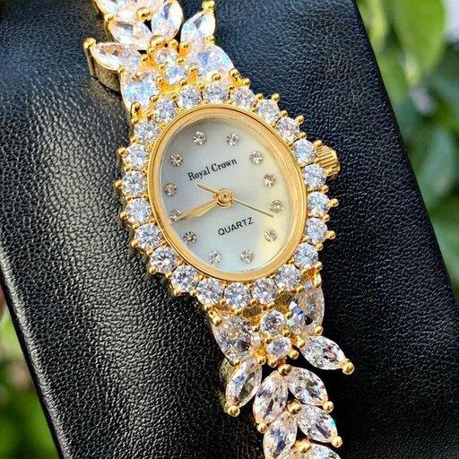 ساعت مچی زنانه و دخترانه رویال کرون بند استیل ROYAL CROWN
